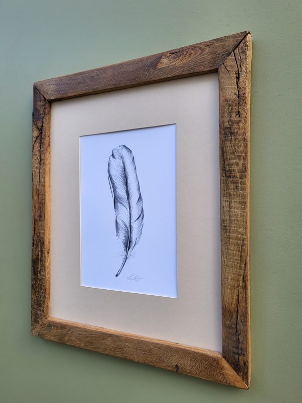 Feather Print in an Oak Frame - Image 5