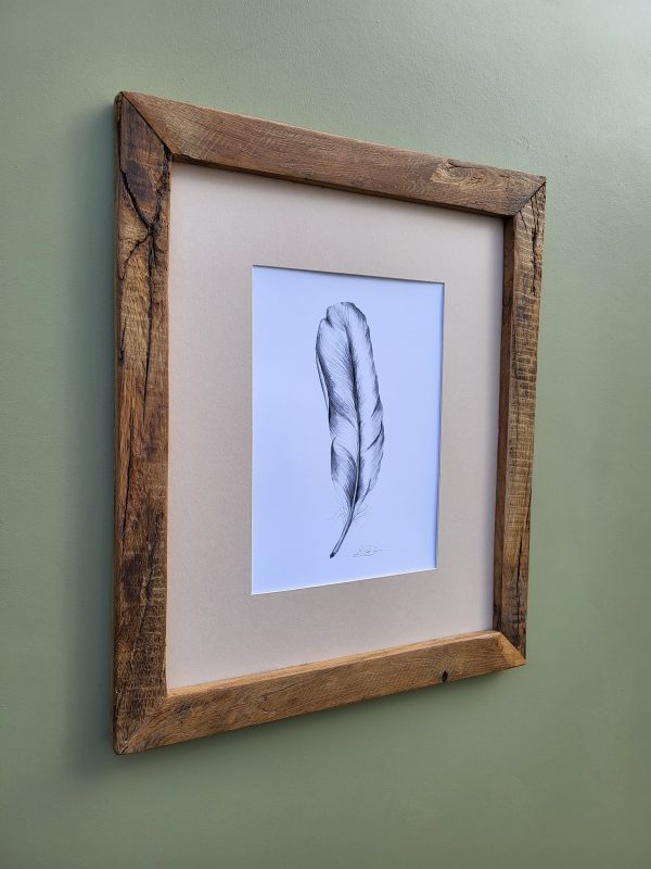 Feather Print in an Oak Frame - Image 3